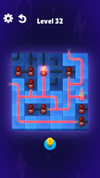 Light Connect level with a single red circuit passing through several bulbs